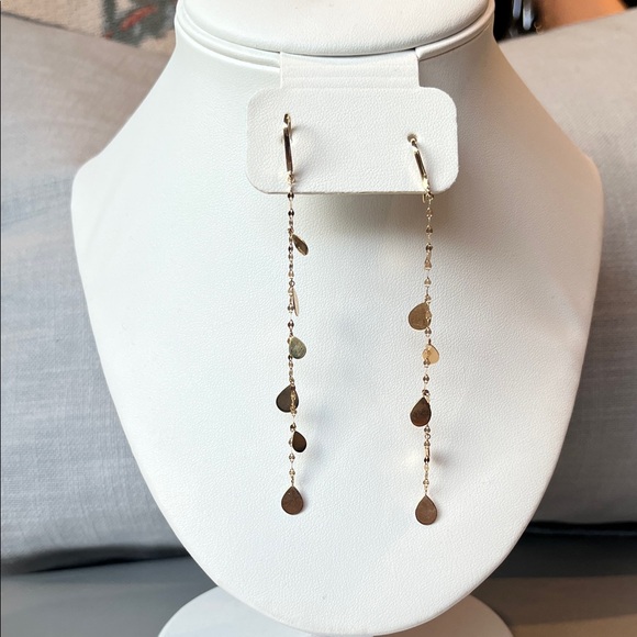 Lana Jewerly 14kt Laser Cut Stunning Gold Drop Earrings